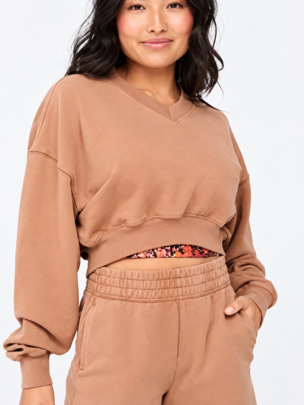 AERIE CROP V-NECK SWEATER